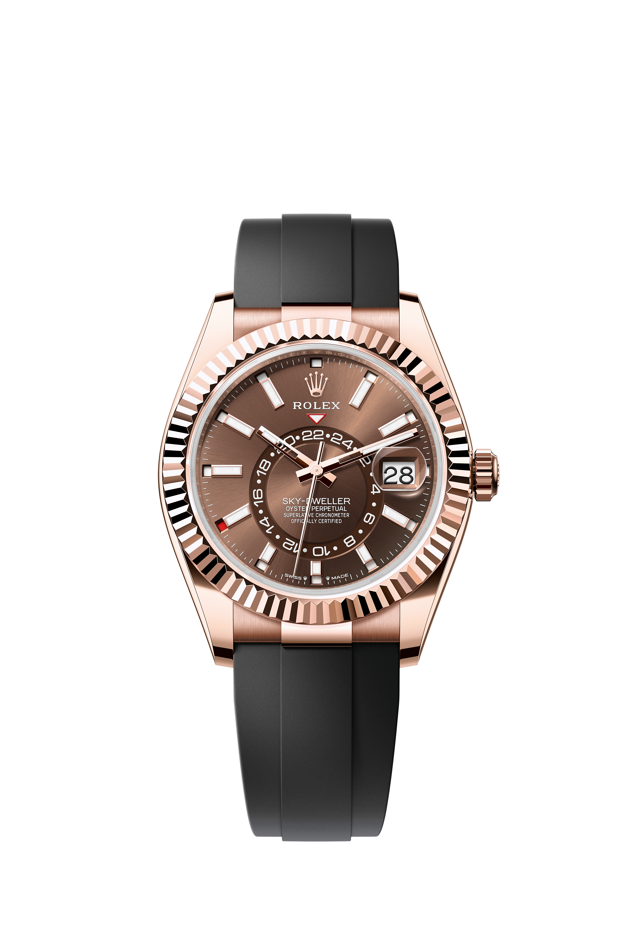 Rolex 336235 Sky-Dweller Everose Gold Chocolate Dial Oysterflex