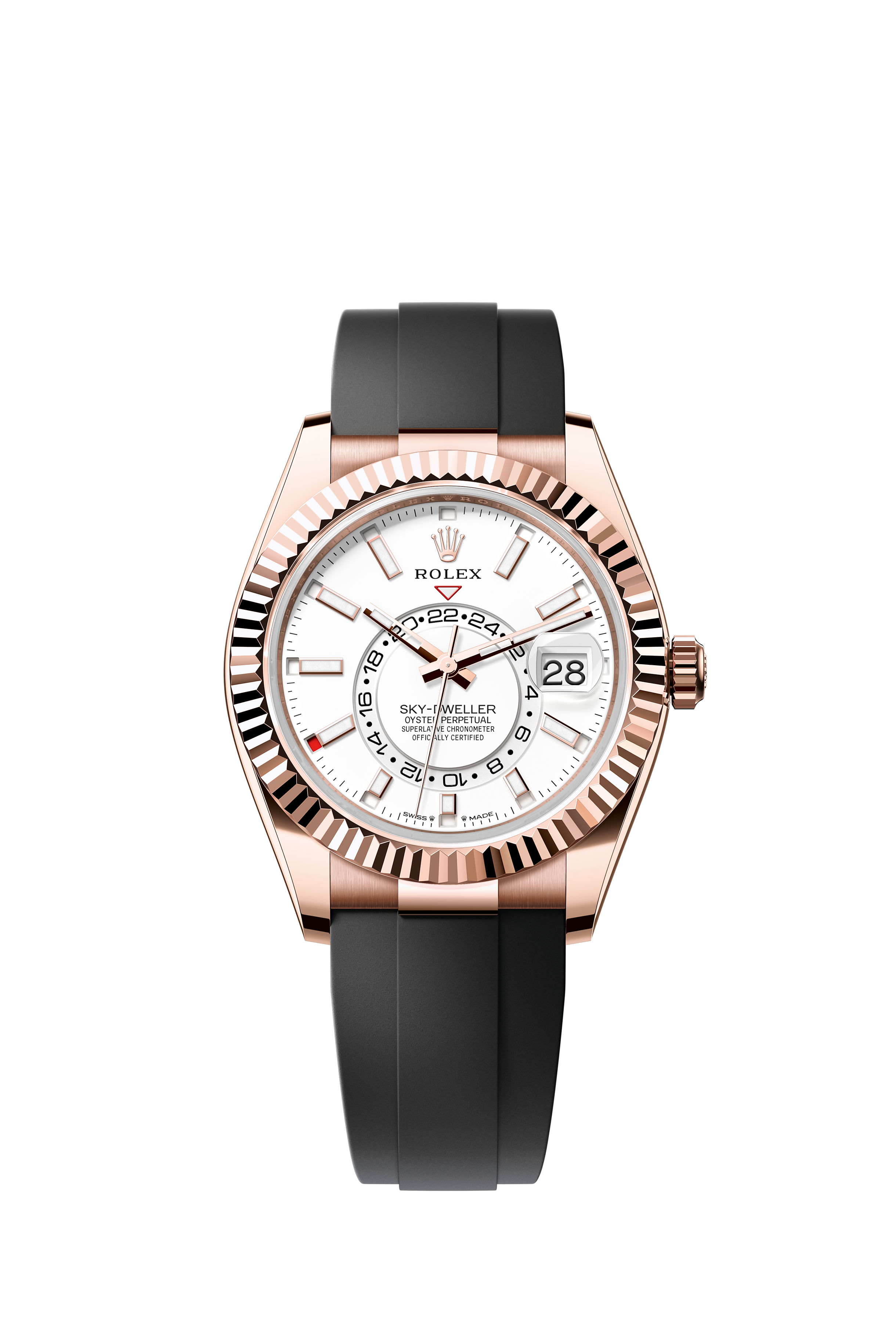 Rolex 336235 Sky-Dweller Everose Gold Intense White Dial Oysterflex