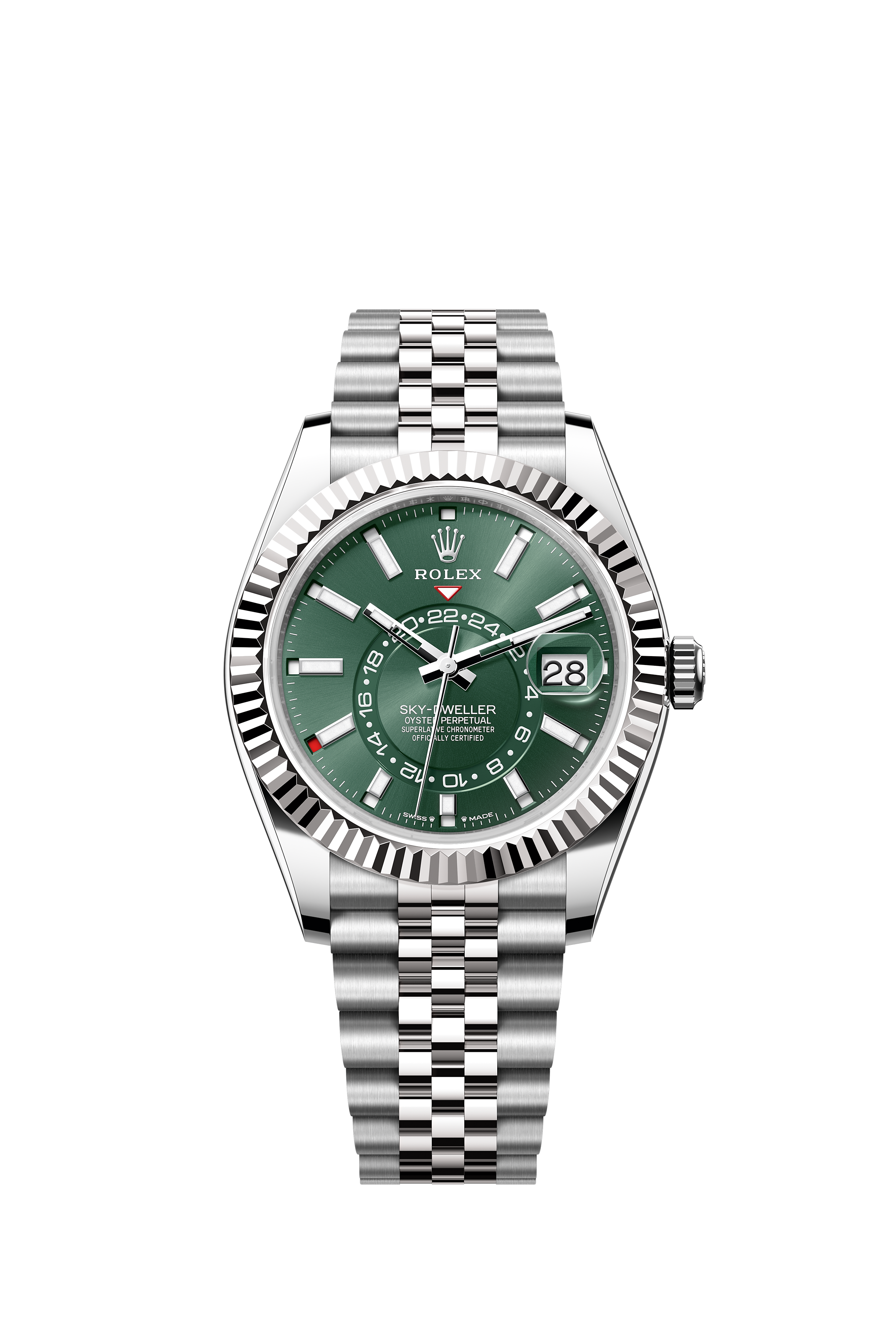 Rolex 336934 Sky-Dweller White Rolesor Mint Green Dial Jubilee