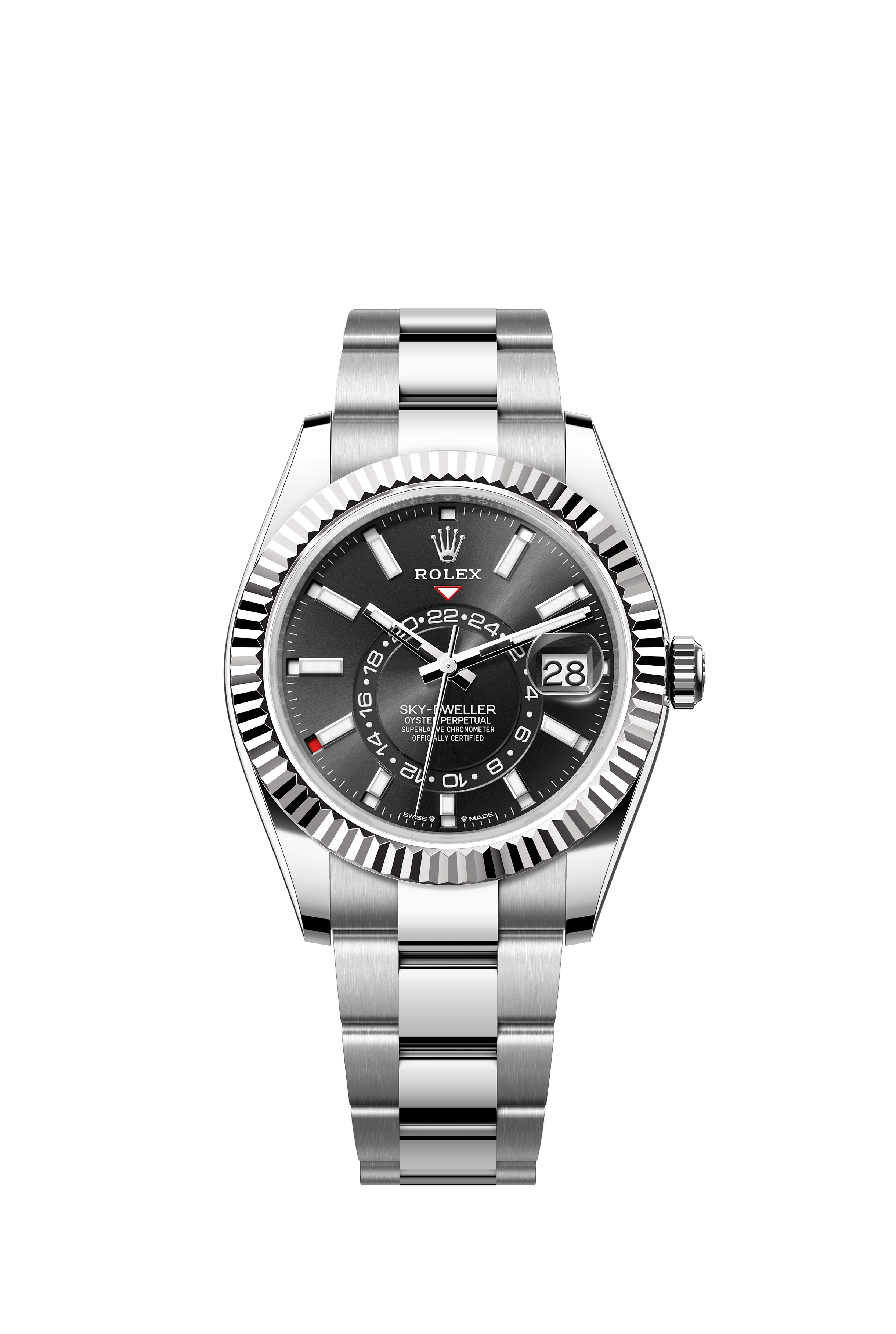 Rolex 336934 Sky-Dweller White Rolesor Bright Black Dial Oyster