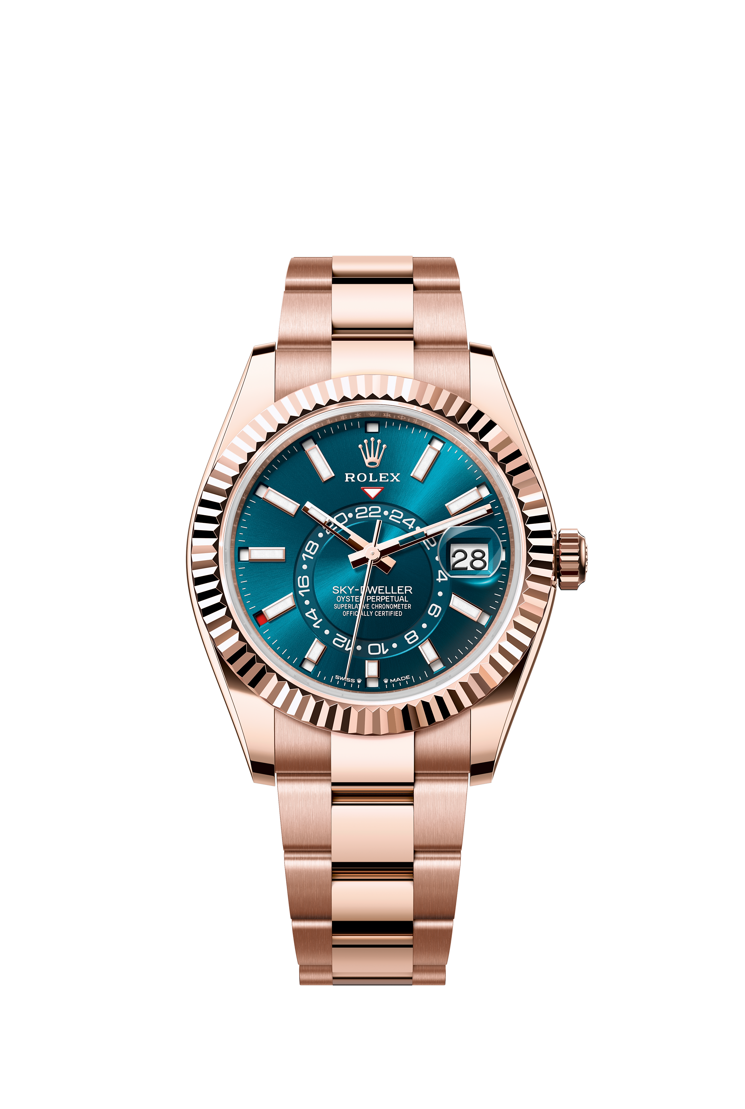 Rolex 336935 Sky-Dweller Everose Gold Blue-Green Dial Oyster