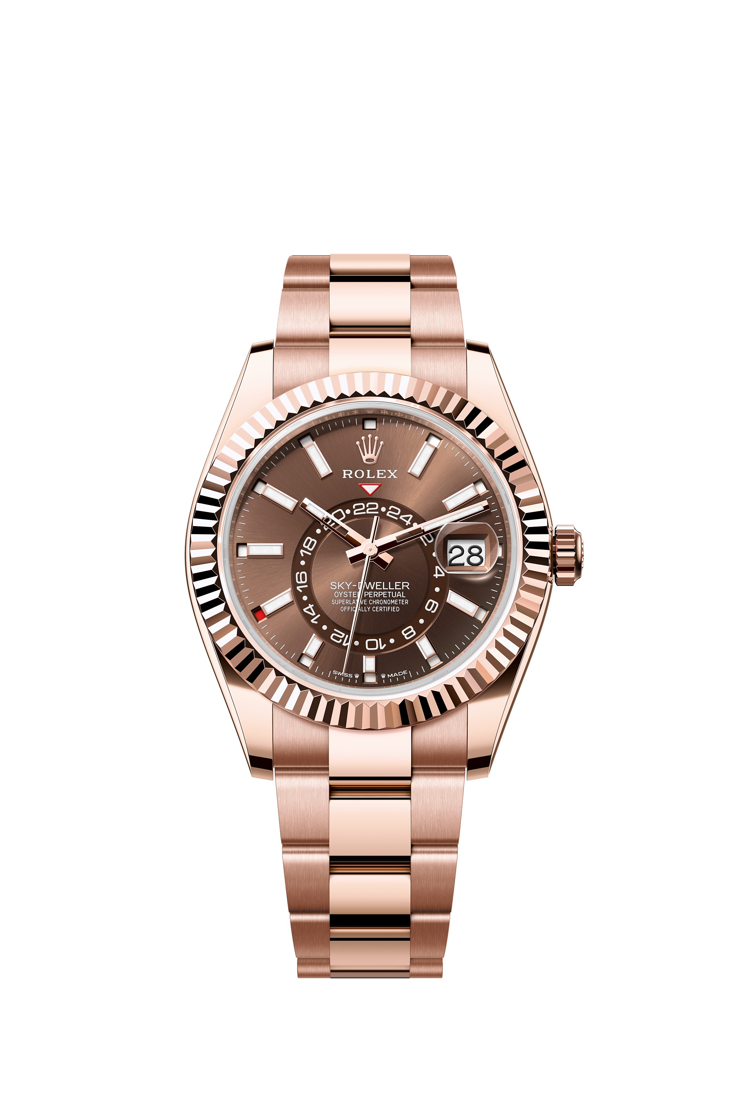 Rolex 336935 Sky-Dweller Everose Gold Chocolate Dial Oyster