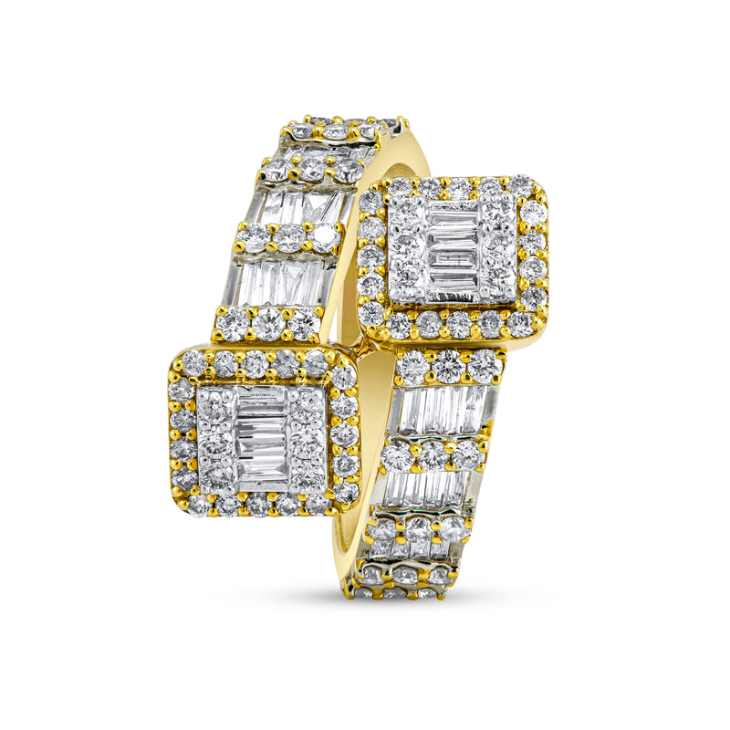 1.60CTTW DIAMOND DOUBLE-DECKER 10K YELLOW GOLD BYPASS RING