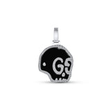 GG DIAMOND BLACK 14K WHITE GOLD ENAMEL SKULL PENDANT