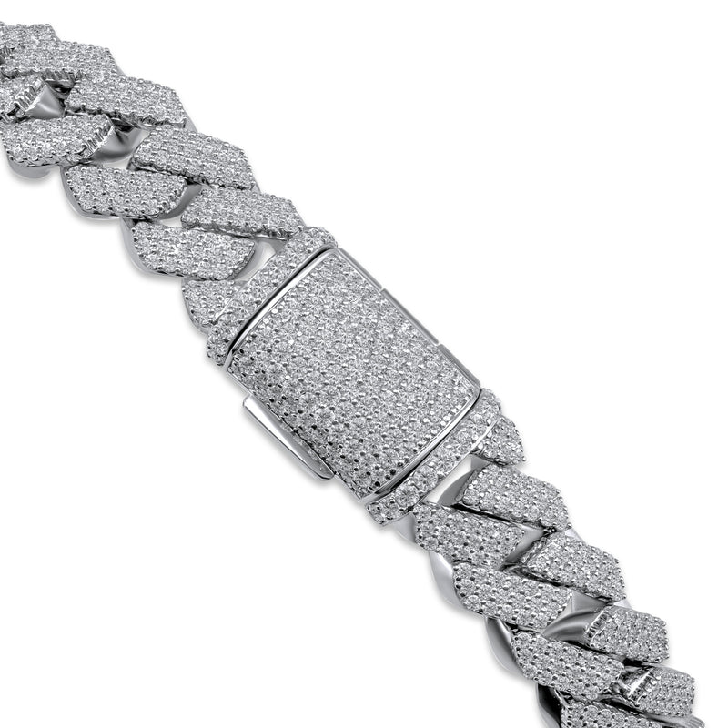 MOISSANITE STERLING SILVER CUBAN LINK BRACELET