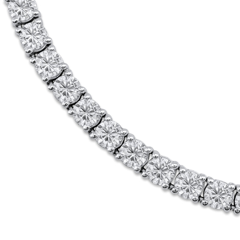 MOISSANITE 10K WHITE GOLD TENNIS CHAIN NECKLACE